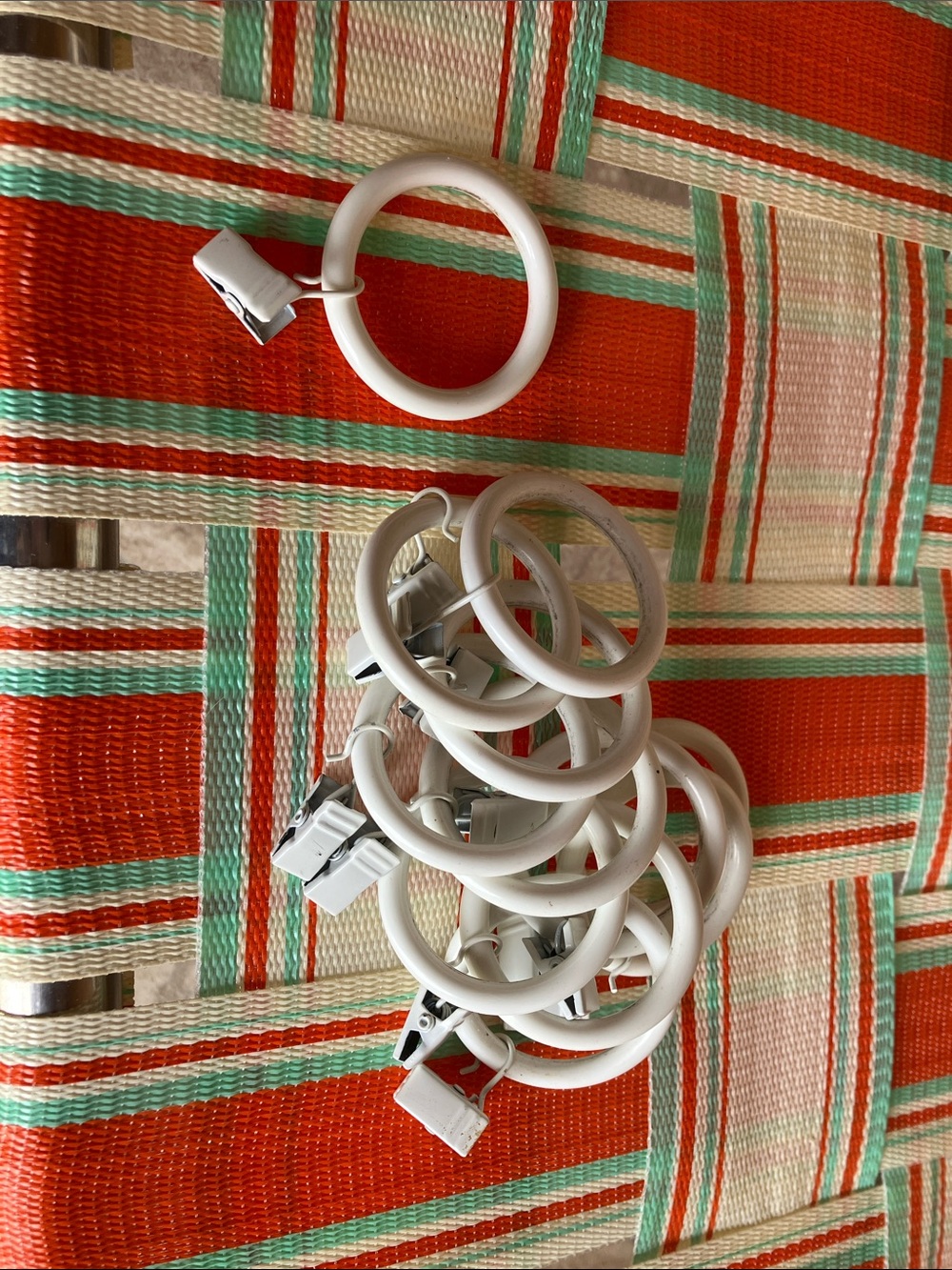 White Curtain Clips with Rings - Pack of 12